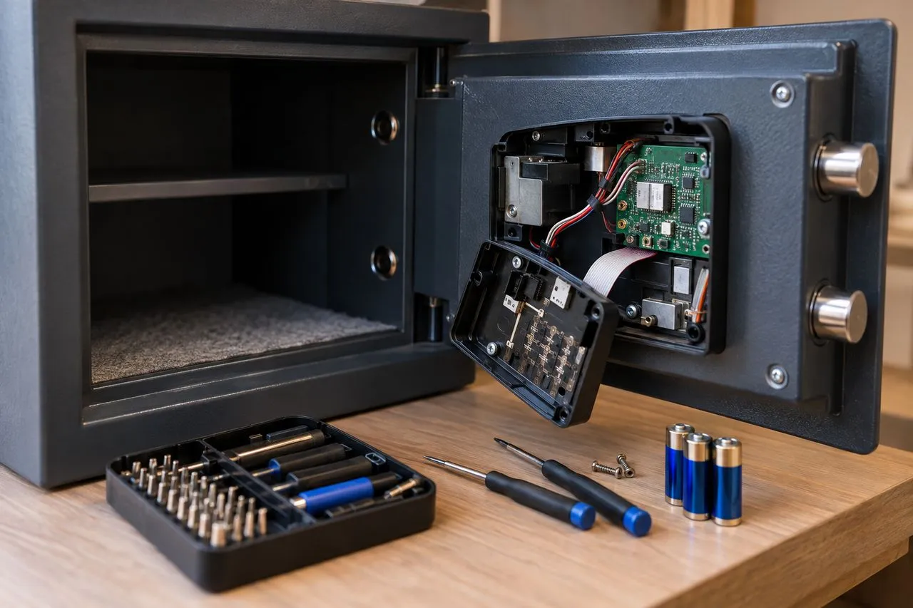 Clavier électronique de coffre-fort démonté pour dépannage et changement de serrure